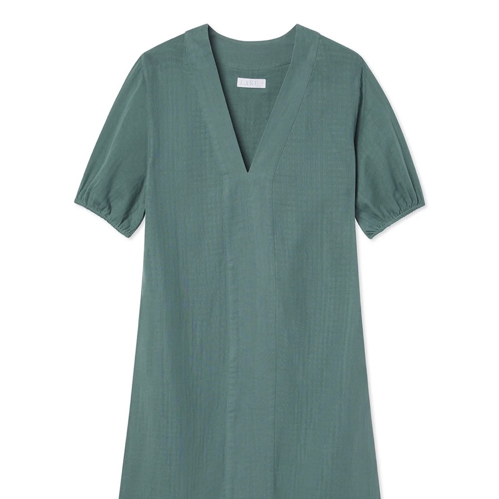 Lake Pajamas Gauze Caftan in Cypress size XS